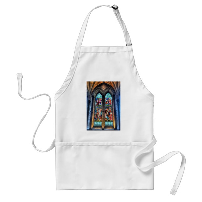 Stained Glass Windows, Salisbury Cathedral, UK Adult Apron (Front)
