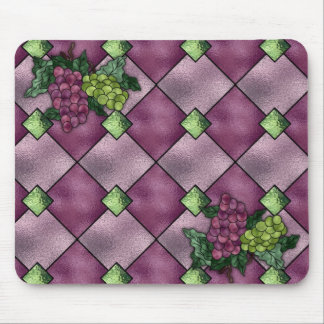 Stained Glass Wine Love Mouse Pad