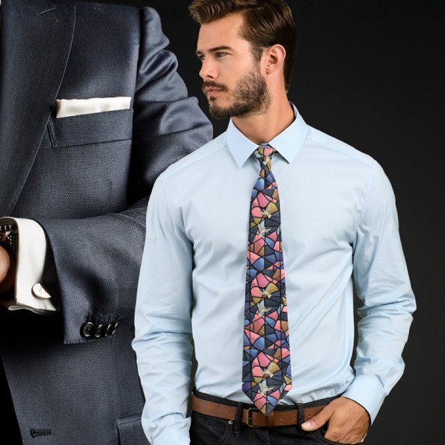 Stained glass with holy spirit dove Neck Tie (Creator Uploaded)