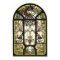 Stained Glass with Peacock and Butterflies Poster