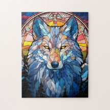 Stained Glass Wolf