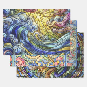 Stained Glass Wrapping Paper Sheets