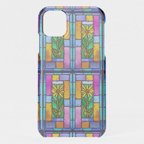 Stained Glass Yellow Daisy iPhone 11 Case