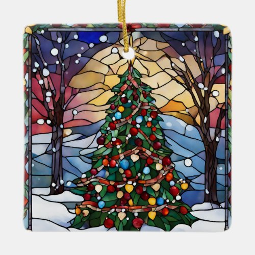 Stained Glass Yule Tree Ornament