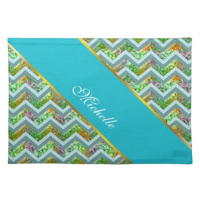 Stained Glass ZigZag Cloth Placemat (Front)