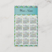 Stained Glass Zigzag Pocket 2019 Calendar Business Card (Back)