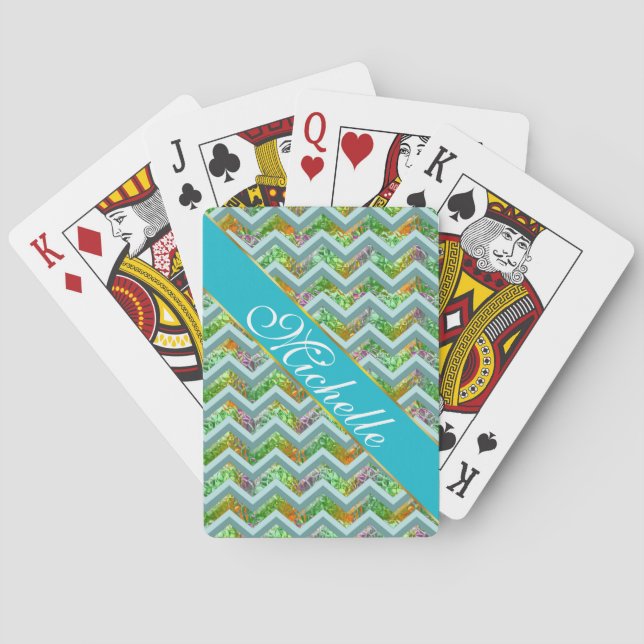 Stained Glass ZigZag Poker Cards (Back)