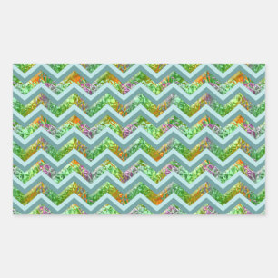 Stained Glass ZigZag Rectangular Sticker