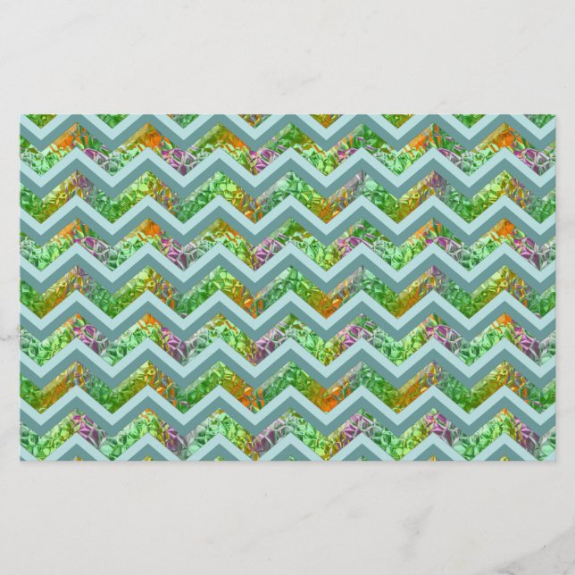 Stained Glass ZigZag Stationery (Front)