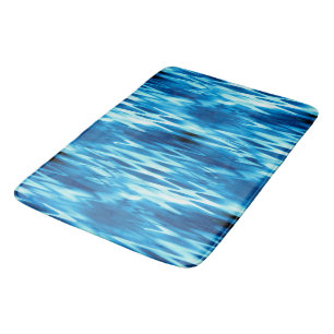 Stained gradient blue forming abstract whirlpool t bath mat