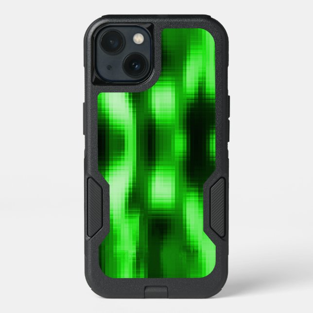 Stained green and black style glass inserts otterbox iPhone case (Back)