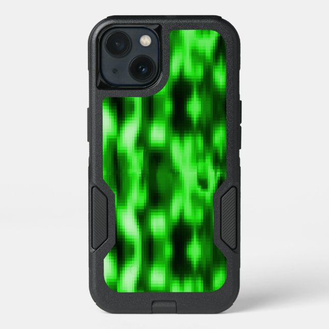 Stained green and black style glass inserts otterbox iPhone case (Back)