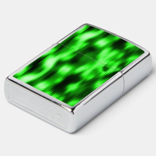 Stained green and black style glass inserts zippo lighter