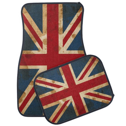 Stained Grunge Union Jack UK Flag Car Mat