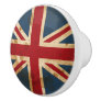 Stained Grunge Union Jack UK Flag Ceramic Knob