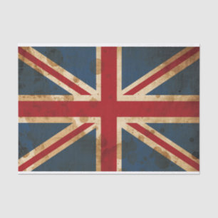 Stained Grunge Union Jack UK Flag Tissue Paper