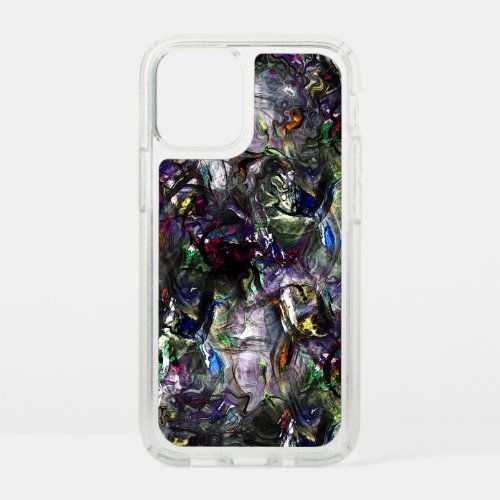 Stained heavy paints overlap showy dark colorful speck iPhone 12 mini case