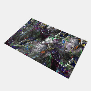Stained 'heavy paints' overlapping in mix colorful doormat