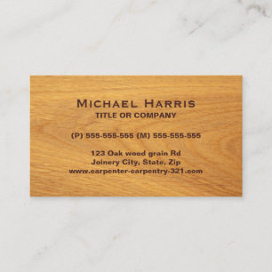 Stained oak wood business card