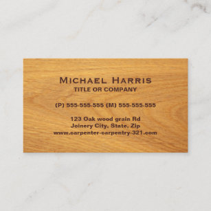 Stained oak wood business card
