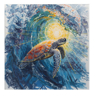 Stained Sea Turtle Acrylic Print