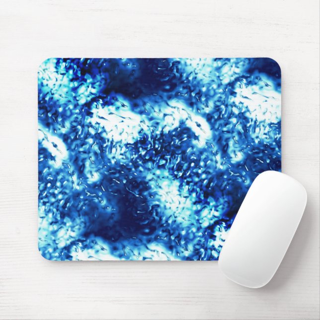 Stained showy blue looks like frosted glass  mouse pad (With Mouse)