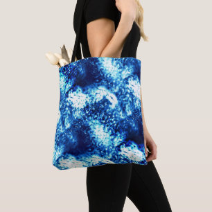 Stained showy blue looks like frosted glass  tote bag