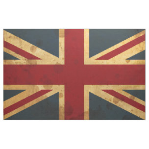 UNION JACK UK FLAG Map Outline Fabric | Zazzle.com