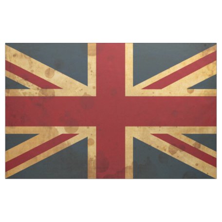 Union Jack Uk Flag Map Outline Fabric 