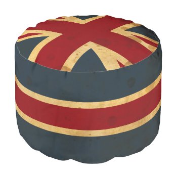 Stained Union Jack Uk Flag Pouf by AnyTownArt at Zazzle
