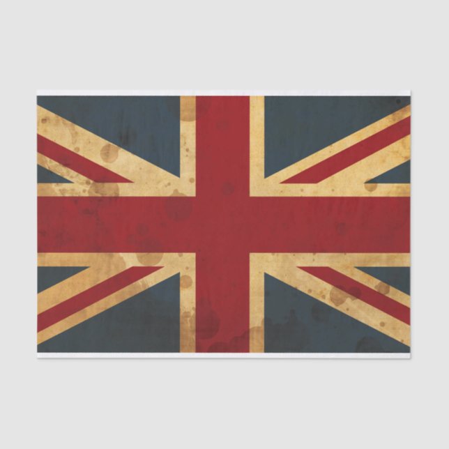 Stained Union Jack UK Flag Tissue Paper (Front)