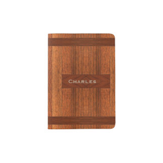 Stained Wood Look Passport Holder