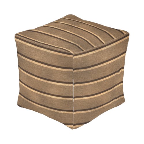 Stained Wood Panel Planks Outdoor Pouf