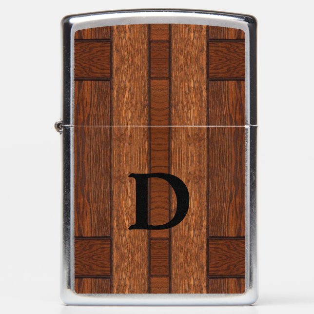Stained Wood Tile Look Zippo Lighter (Front)
