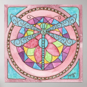 stainedglass dragonfly poster