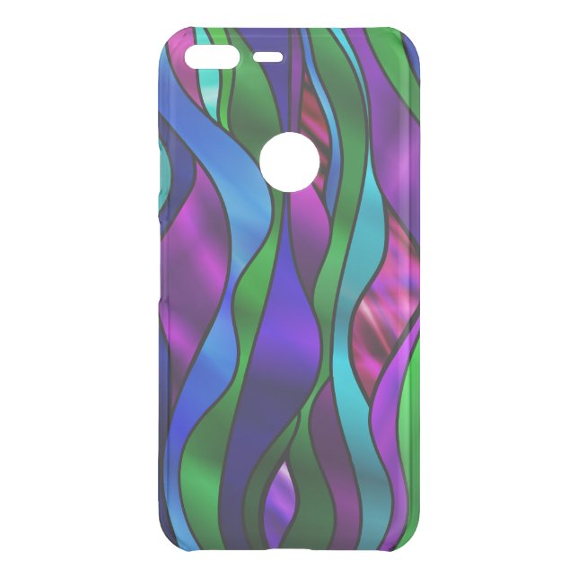 StainedGlassSwirl-Blue Uncommon Google Pixel XL Case (Back)
