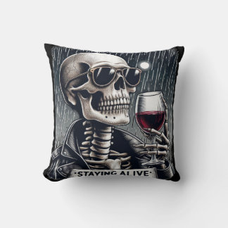 Staing a life throw pillow