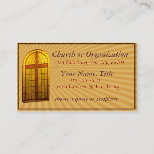 Customizable Stainglass Church Window Business Card Template
