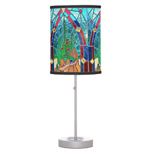 Stainglass Emerald Castle lamp