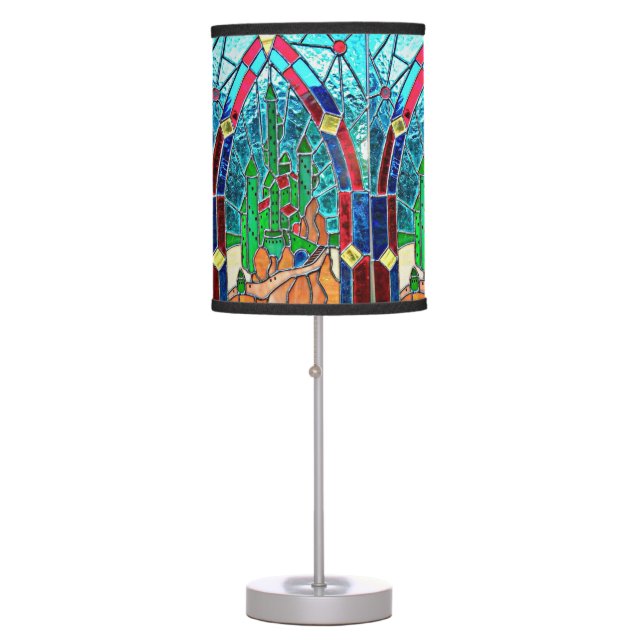 Stainglass Emerald Castle lamp (Front)