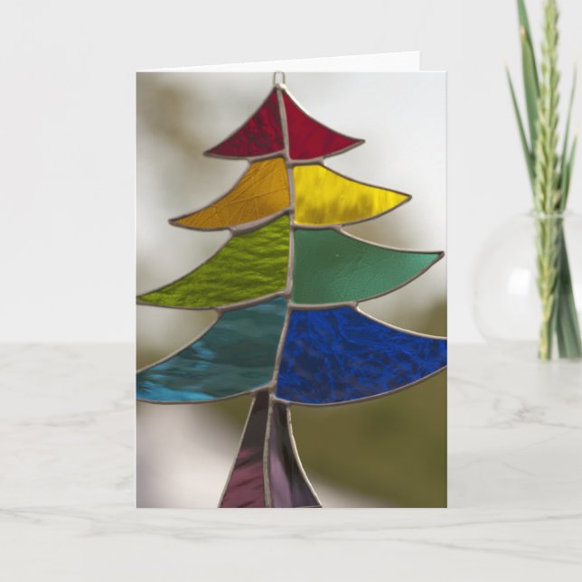 Stainglass tree holiday card (Front)
