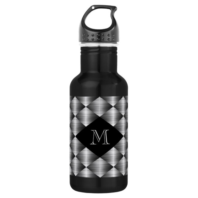 Stainless 18 oz. Black Water Bottle (Front)