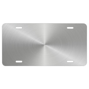Stainless Circular Glossy License Plate