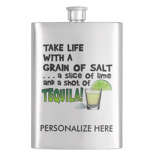 Stainless COCKTAIL FLASK _ LIME SALT TEQUILA