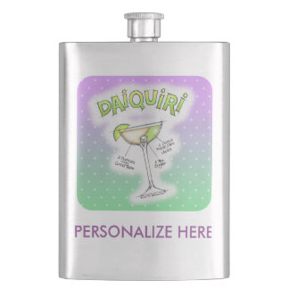 STAINLESS FLASK - DAIQUIRI RECIPE COCKTAIL ART