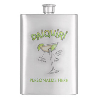 STAINLESS FLASK - DAIQUIRI RECIPE COCKTAIL ART
