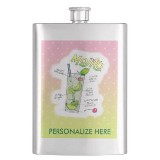STAINLESS FLASK - MOJITO RECIPE COCKTAIL ART