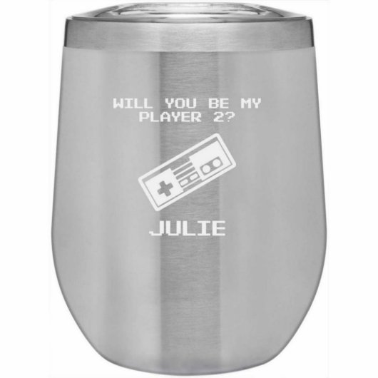 Stainless Steel 12oz Couples Wine Tumbler (Front)