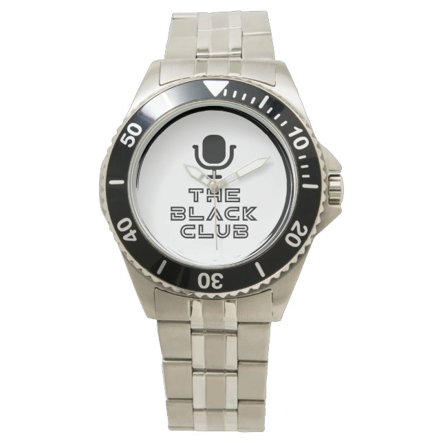 Stainless Steel Black Club Watch w/ Black logo (Front)