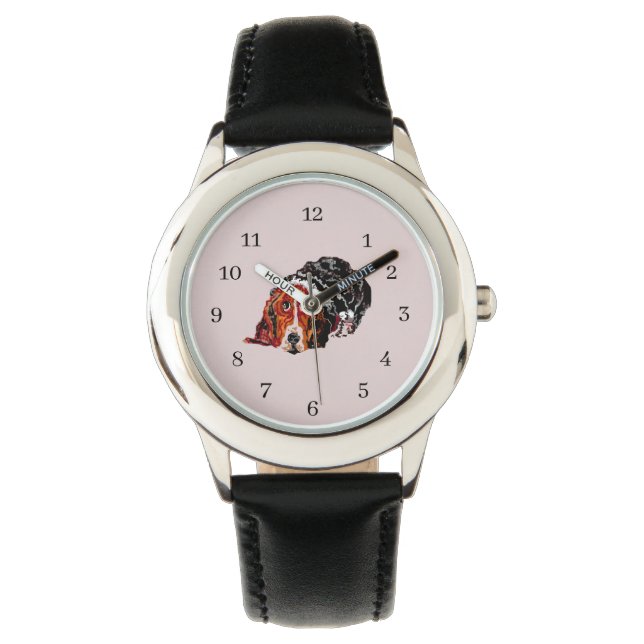Stainless Steel Black Watch Boys (Front)